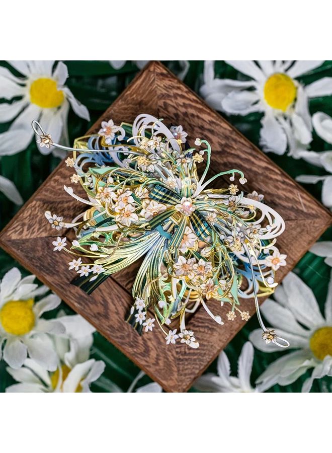 Red Butterfly Flower Metal Puzzle 3D Model DIY Assembling Toy Creative Insect Refrigerator Magnet Gift - Image 1